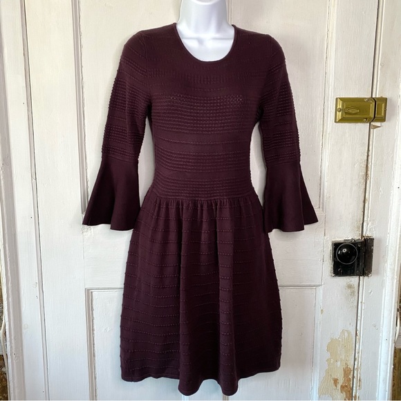 Vince Camuto Knit Textured BoHo Sweater Mini Dress - Picture 4 of 14